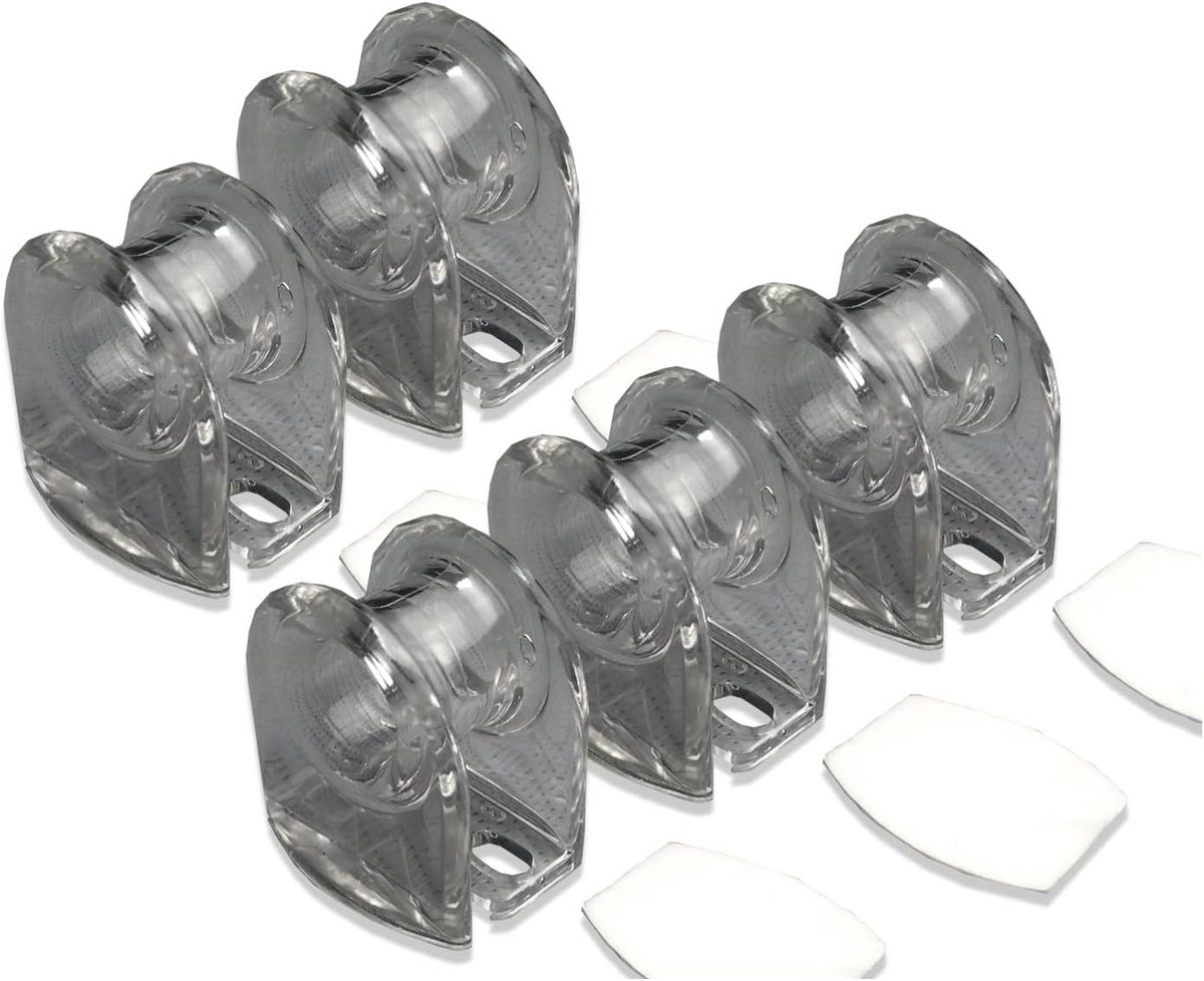 Transparante zelfklevende kettinghouder voor kogelketting - 5 stuks