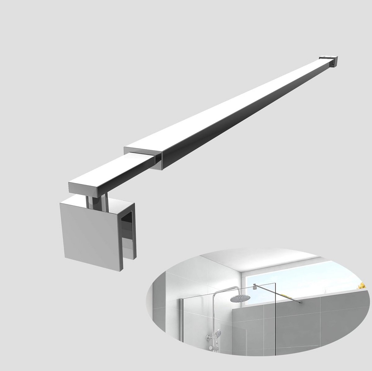 Telescopische Ondersteuningsbalk 700mm tot 1200mm voor Douche en Badkamer