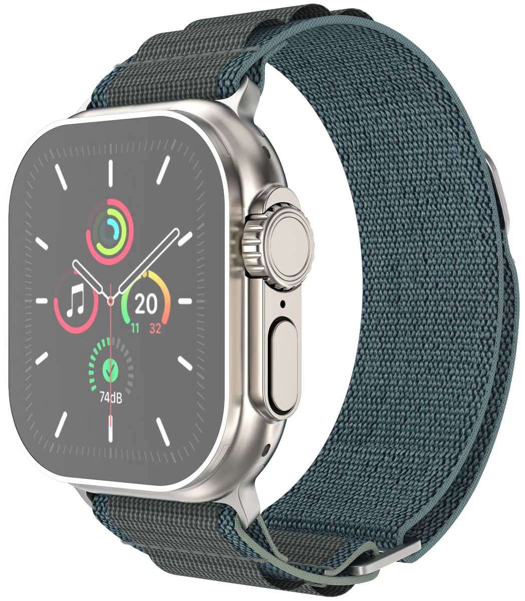iMoshion Nylon Alpine bandje voor de Apple Watch Series 1 / 2 / 3 / 4 / 5 / 6 / 7 / 8 / 9 / SE / Ultra (2) - 42 / 44 / 45 / 49 mm - Blauw