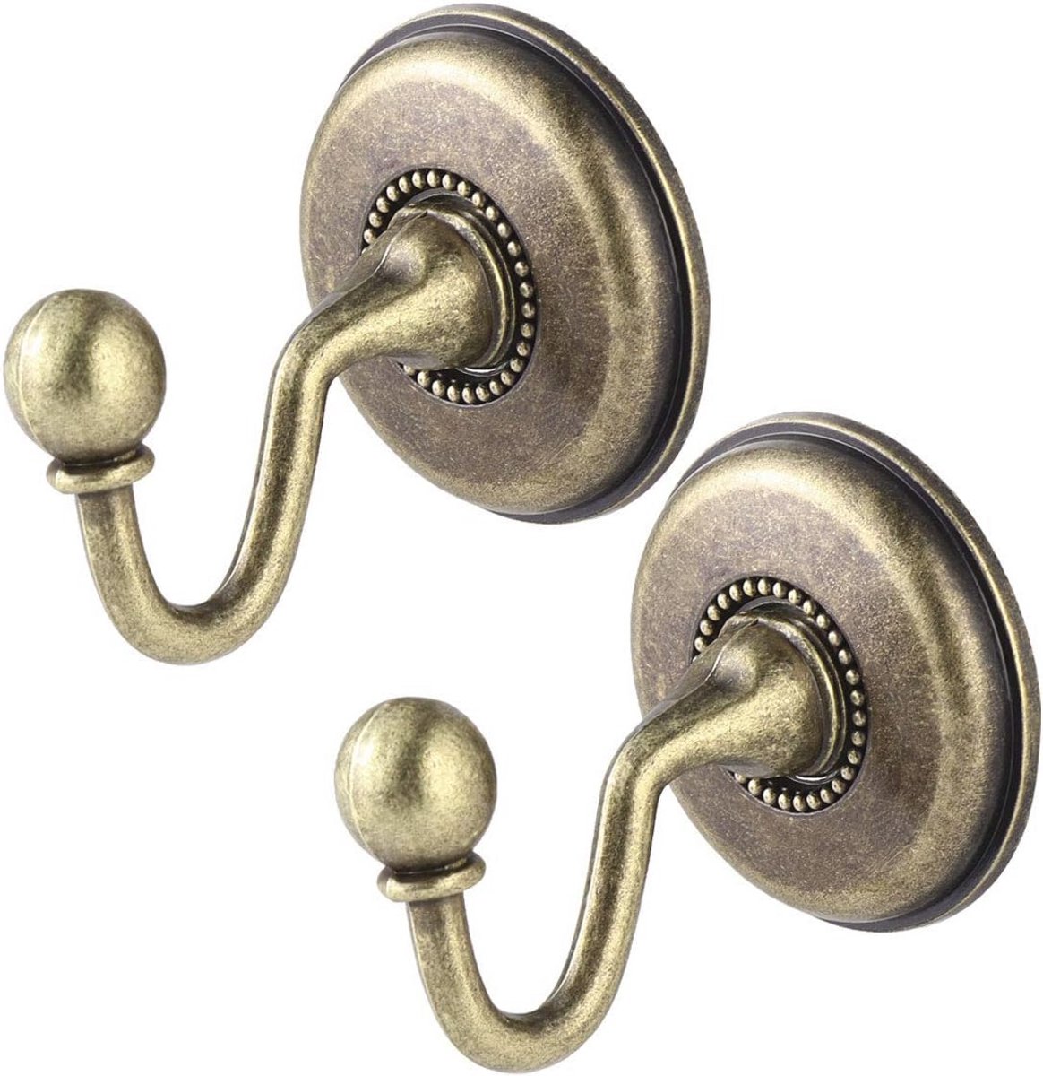 2 Stuks Vintage Gordijn Haken van Zinklegering - Decoratieve Bevestigingshaken voor Muur en Deur