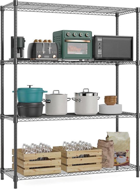 4-laags opbergrek voor huis en keuken - multifunctioneel metaal draad ...