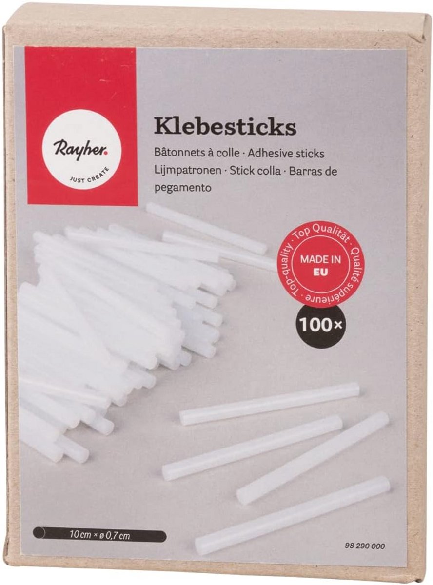 Zelfklevende Lijmsticks 100 mm - 100 Stuks voor Mini Lijmpistolen - Transparant