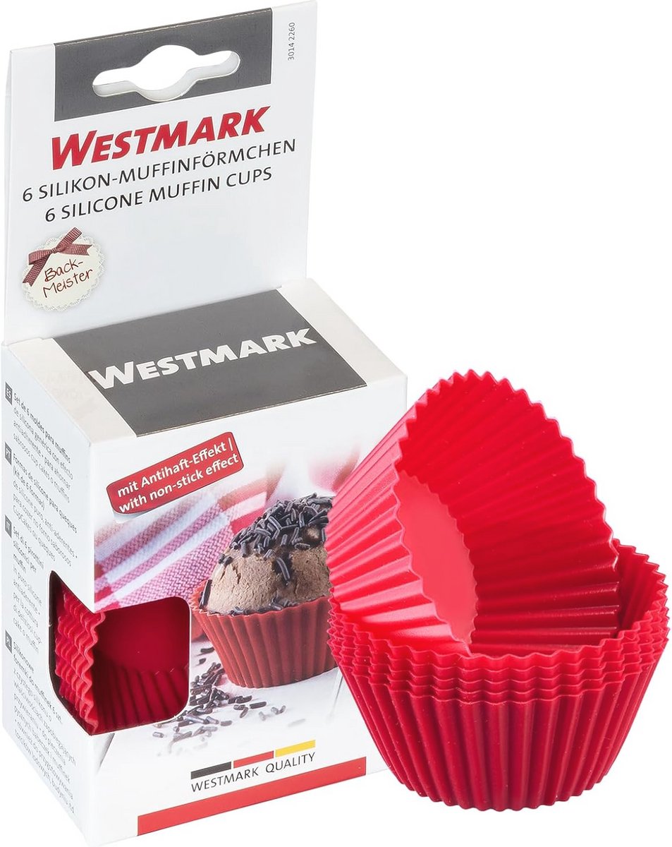 Siliconen Muffinvormen met Antiaanbakeffect - 6 Stuks - Ø 7 cm - Rood