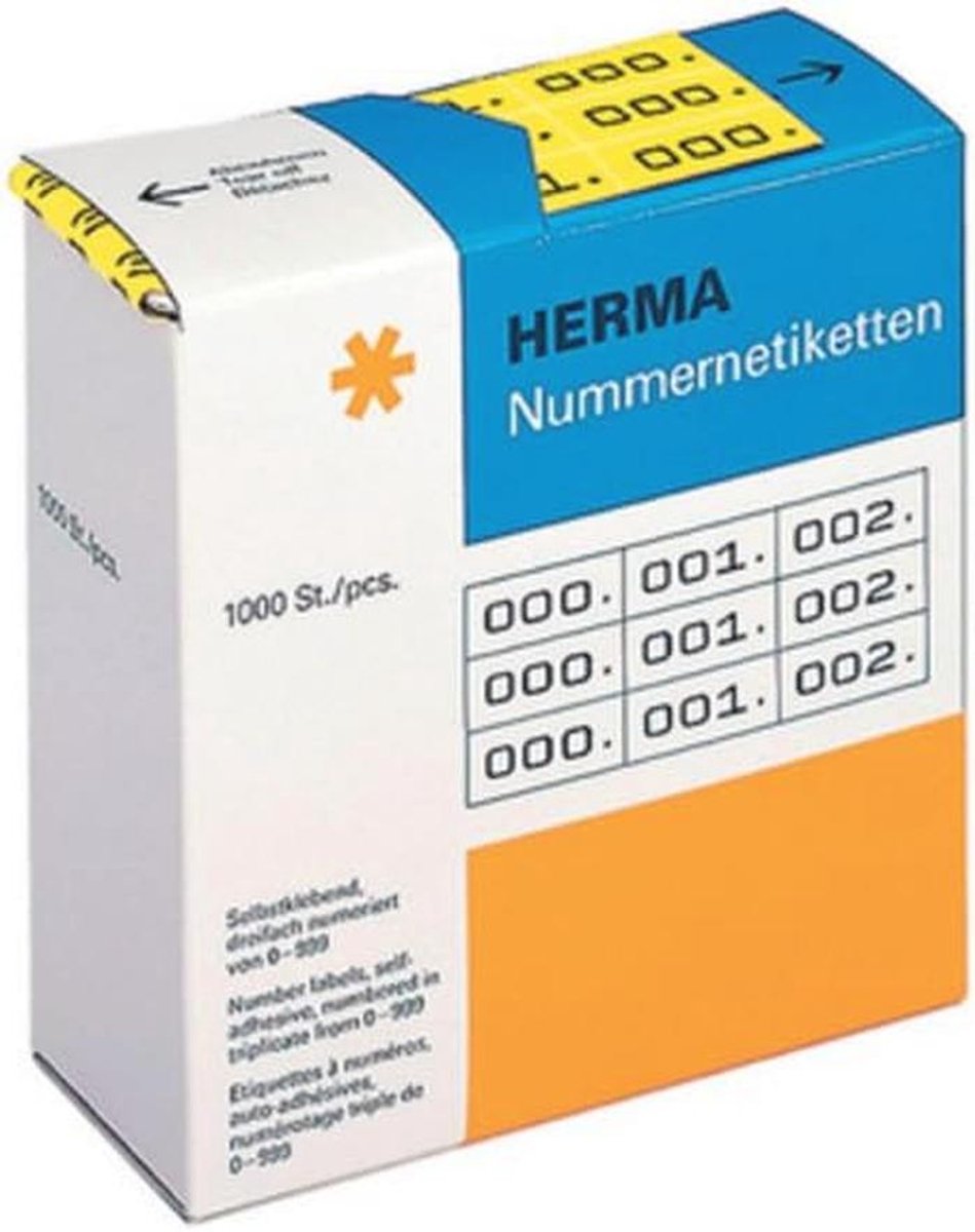 Zelfklevende Nummerlabels 0-999 - 3000 Stuks