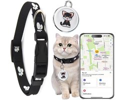 Pet Smart Tracking Collar - GPS-tracker voor katten - Locator voor katten - Compatibel met Android en iOS - Waterdicht - Past op elke halsband