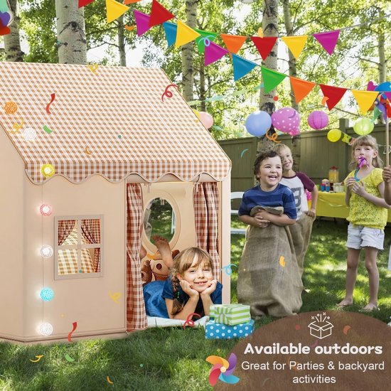 Indoor speelhuisje voor kinderen, speeltent, prinsessentent met ramen, gezellige ruimte, kinderkamerdecoratie Indoor speelhuisje voor kinderen, speeltent, prinsessentent met ramen, gezellige ruimte, kinderkamerdecoratie