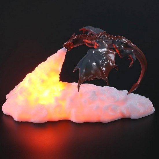 3D-Gedrukte Draak Nachtlamp - USB-Opladelbare LED Maanlamp, Touchbediening Kleurverandering, Eco-Vriendelijk Materiaal van Merkloos — afbeelding 3