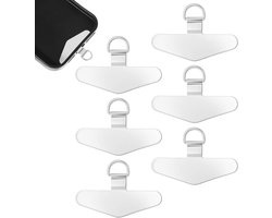 Allecta - Set van 6 telefoon Tether Tags in roestvrij staal voor Crossbody Mobiele Telefoon Lanyard - Compatibel met de meeste Smartphones