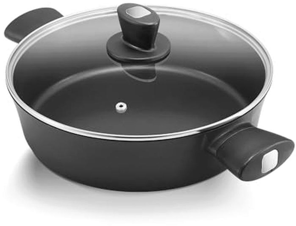 Inductie Koekenpan met Deksel en Hoge Rand 28 cm 3 8 l Ideaal voor Braden Roeren en Stoven