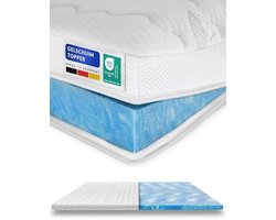 AM Qualitätsmatratzen - Premium Gelschuim Topper 160x200cm (SG50) - Hoogte 6 cm - Memory foam mattress topper 160 x 200 - TENCEL Lyocell tijk - Gel Matrastopper voor matras en boxspringbed