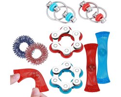 OUYLAF Fidget Toys Pakket - figet toys pakket - Anti-Stress Speelgoed - anti stress speelgoed - anti stress speelgoed volwassenen - 8 Stuks - Leuk als cadeau voor jongens/meisjes - Geschikt voor sensorisch gebruik - rood
