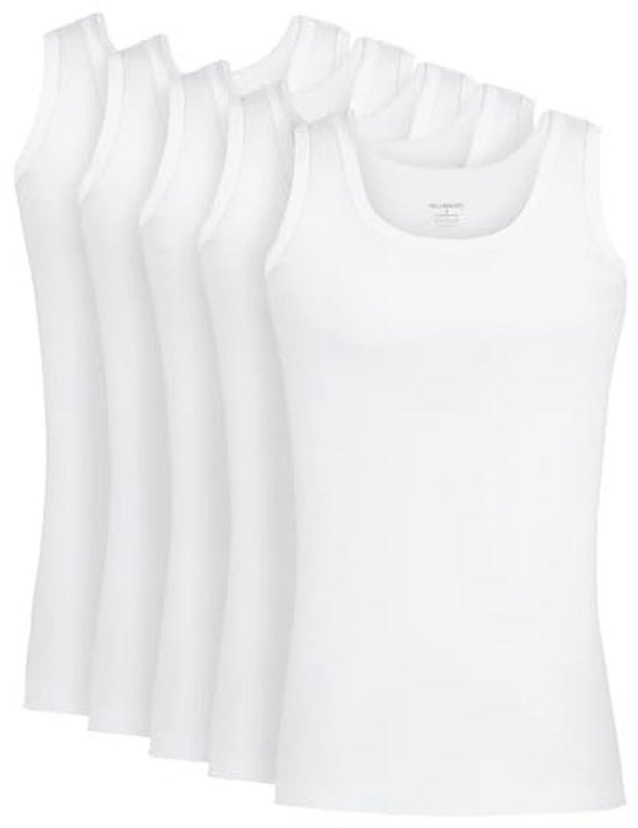 Extra lang geribbeld herenonderhemd 5-pack