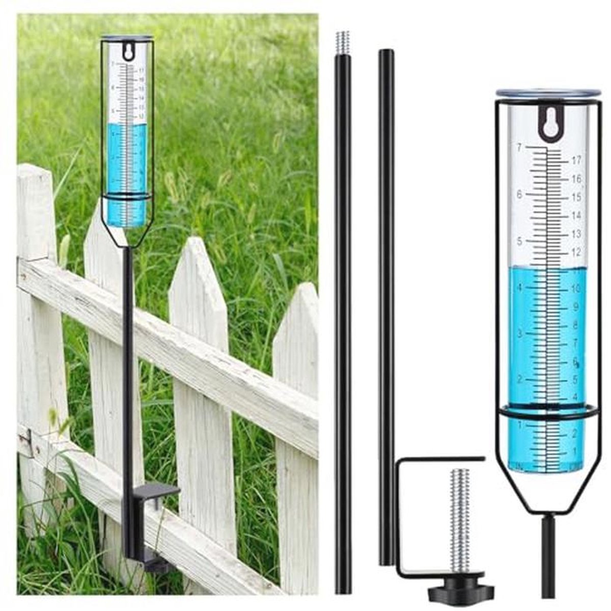 Bevriezingsbestendige regenmeter met verstelbare hoogte voor tuin en gazon