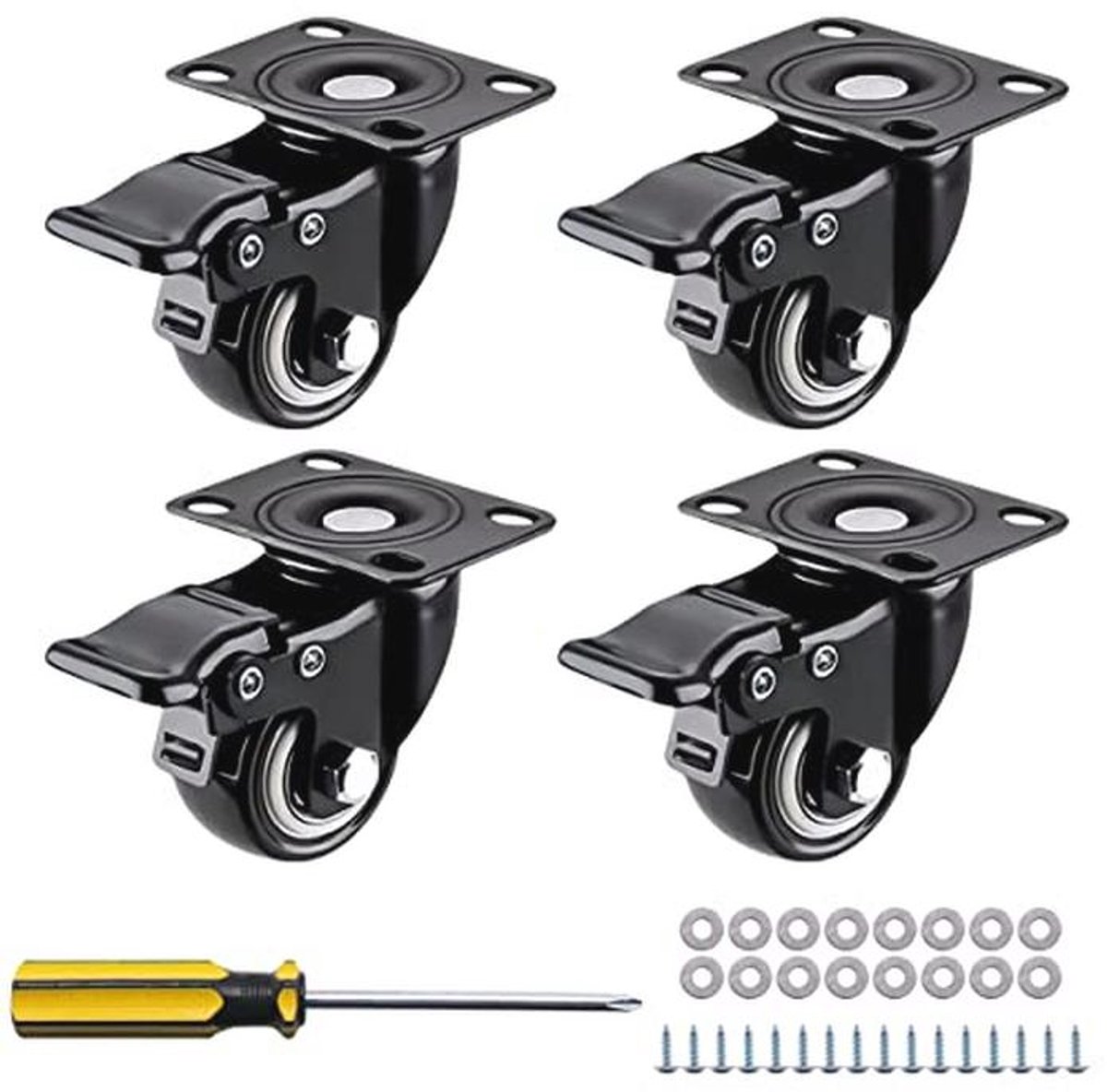 Heavy Duty 360 Graden Geruisloze Zwenkwielen - 4 Stuks 40mm met Rem