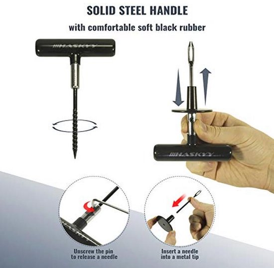 Professionele 60-delige Bandenreparatieset voor Auto, Vrachtwagen, Motorfiets en ATV — afbeelding 4