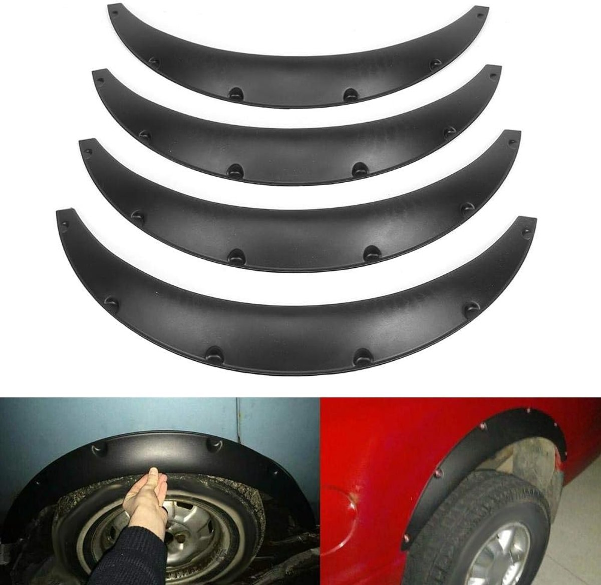 Kit 4 Protège-arches De Roue Universels Extra-larges - Noir Mat, Flexible, Pour Protéger Et Styler Votre Voiture