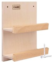 Houten Brillenrek voor Sauna - Voor 2 Brillen, Mobiele Telefoon of Sieraden