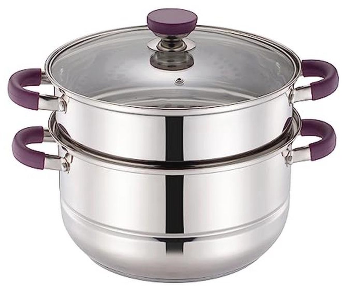 Roestvrijstalen 2-Tier Stoompot voor Groenten 25 5 cm met Deksel