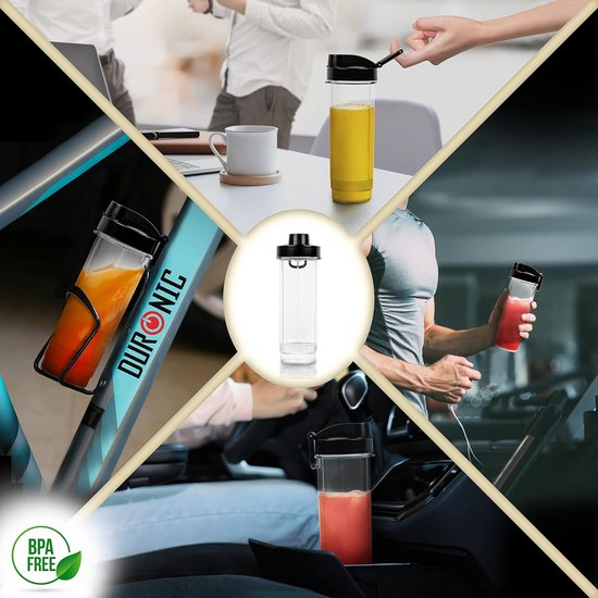 Mini Blender, 570ml Drinking Bottle, Electric Mixer 500W, Juicer Stainless Steel Blades, 2-in-1 Smoothie Maker, BPA Free, Protein Fitness, Baby Food High Conduction Mixer van MINI — afbeelding 4