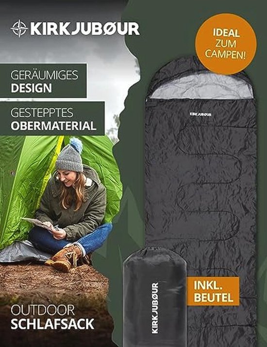 Ultralichte Outdoor Camping Slaapzak 220 x 75 cm - Comfort tot 15 °C met Capuchon en Dekenfunctie van Merkloos — afbeelding 2