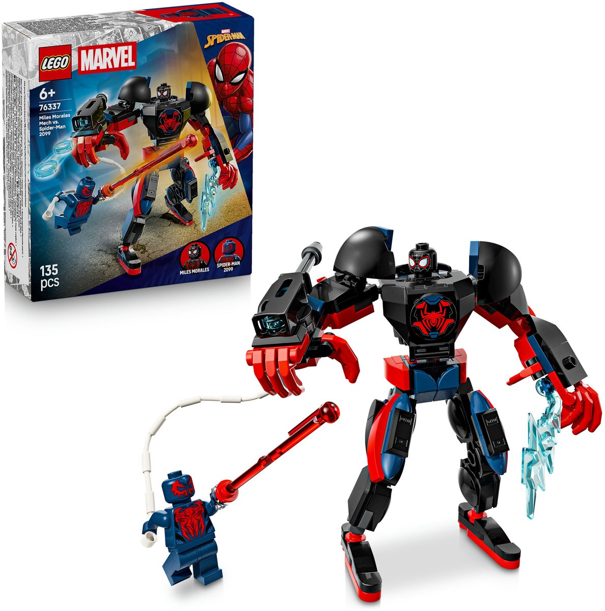 LEGO Marvel Miles Morales Mecha vs. Spider-Man 2099 - Bouwpakket met Speelgoed voor Kinderen - 76337 – foto 2