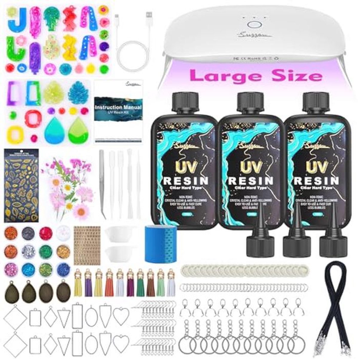 UV Harsset met Lamp - 300g Helder UV Hars voor Sieraden en DIY Projecten