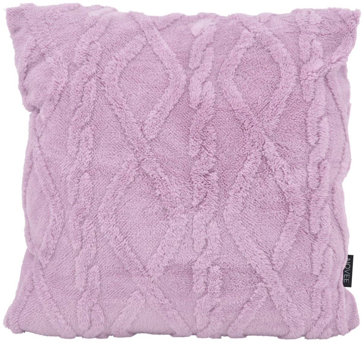 NOVÉE Furry Cross Lila Kussenhoes | 45 x 45 cm | Polyester