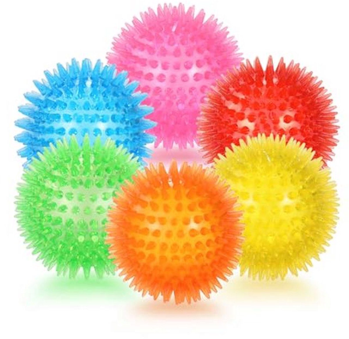 6-Pack 9 cm Piepend Bal Speelgoed voor Honden – Stekelig en Drijvend Zwembad Speelgoed voor Puppy’s – Rubber TPR Kauwmateriaal voor Verveling en Tandenreiniging