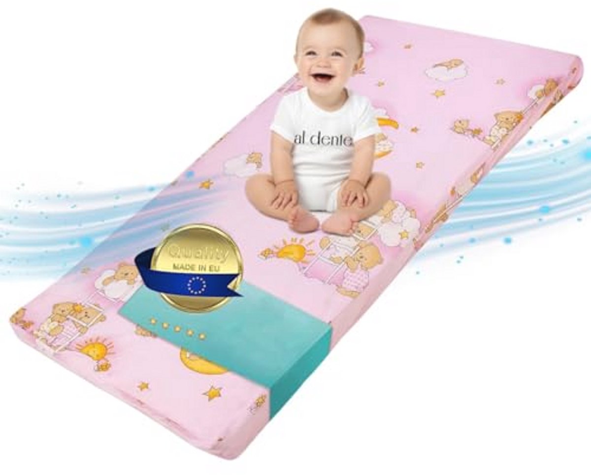 Kinderbedmatras 60x120 cm - Roze - Hoogwaardige Babymatras voor Perfecte Slaap