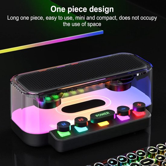 Bluetooth Speaker Met RGB Licht - IPX5 Waterbestendig + Mechanische Knoppen - Stereo Speaker / Draagbare Speaker / Mobiele Audio Apparaat - Ideaal voor Telefoons, Tablets, Laptops & Feestelijke Sfeer van Merkloos — afbeelding 5