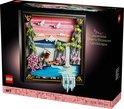 LEGO Art Japanse Kersenbloesem Landschap muurdecoratie met waterval, berg, kersenbloesems en kraanvogels.