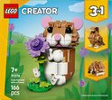 Boîte LEGO Creator 3en1 Mignon Hamster avec une Fleur. Hamster avec fleur, oiseau et hérisson.