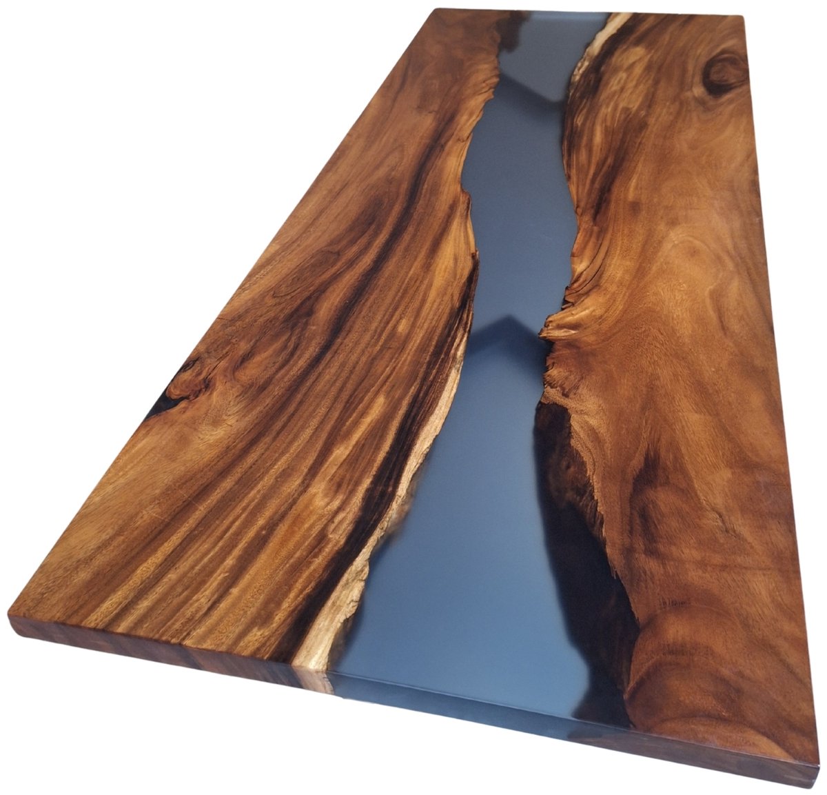 Hoexs Exclusieve Houten Epoxy Tafel – 220x90cm - Massief Notenhout – Modern & Stoer Interieur