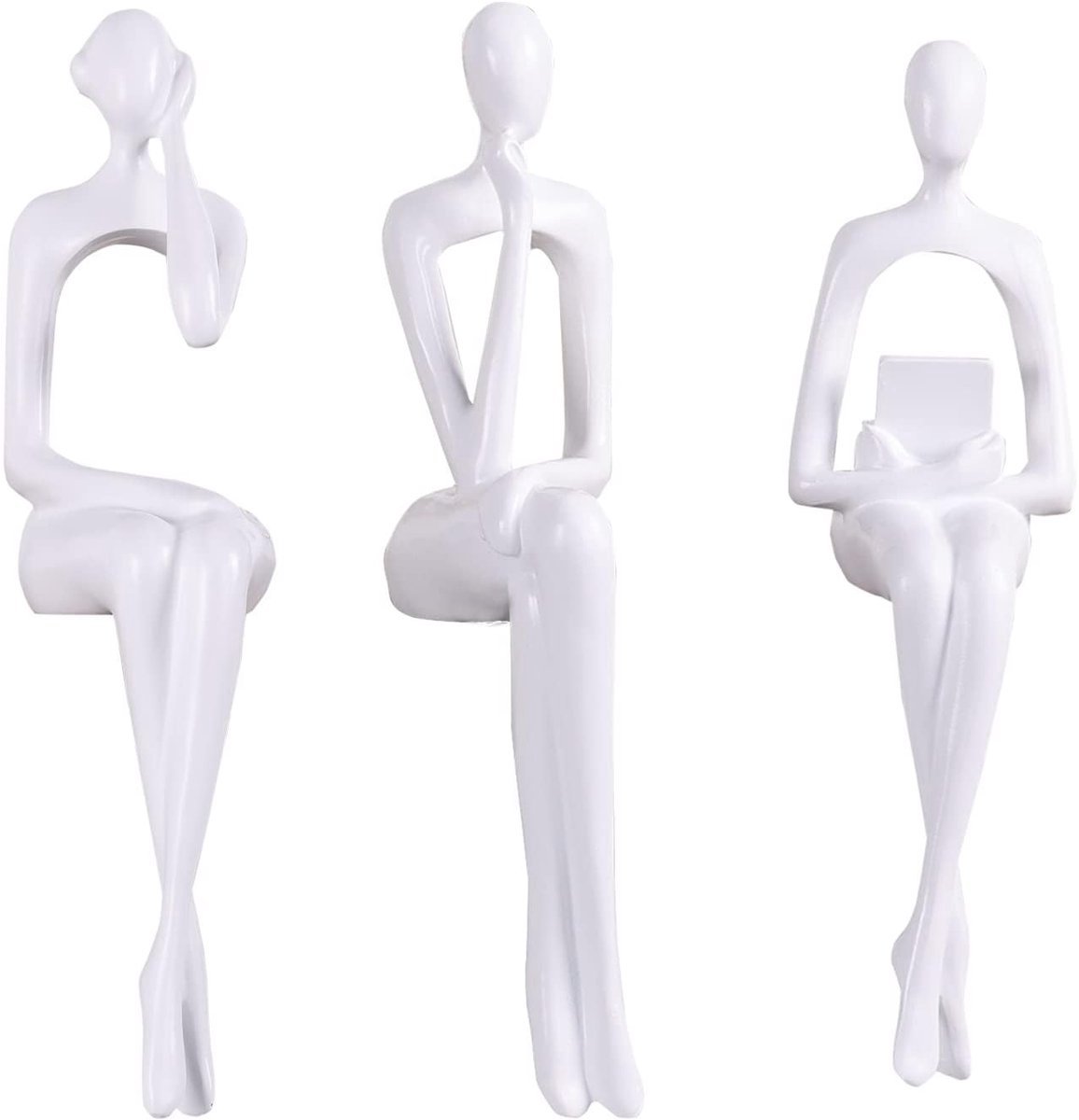 Stunq® Abstracte Denkbeeldige Sculptuur: Goldkleurige Harz Figur op Boekenkast, Statief voor Thuis of Kantoor