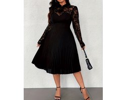Prachtige sexy elegante corrigerende jurk feestjurk kerst bruiloft speciale gelegenheid met kant plus size maat 4XL eu 52