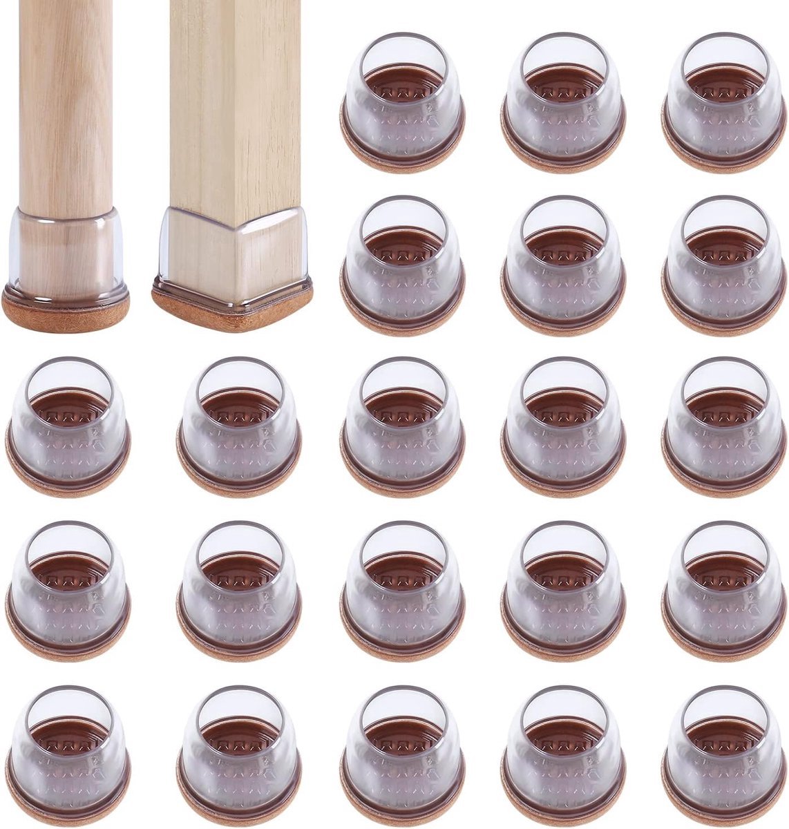 Stunq® Durable Polypropylene Leg Protectors – Set of 24 for Furniture Protection