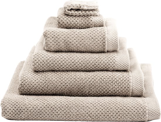 Heckettlane Badhanddoek Grant - Hotelkwaliteit Handdoek van 100% Katoen - 60x110 cm - Handdoekenset 2 Stuks - Beige