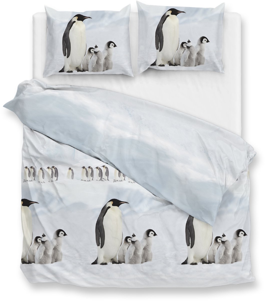 Zohome Pingu Dekbedovertrek - Flanel - Wit, foto 3