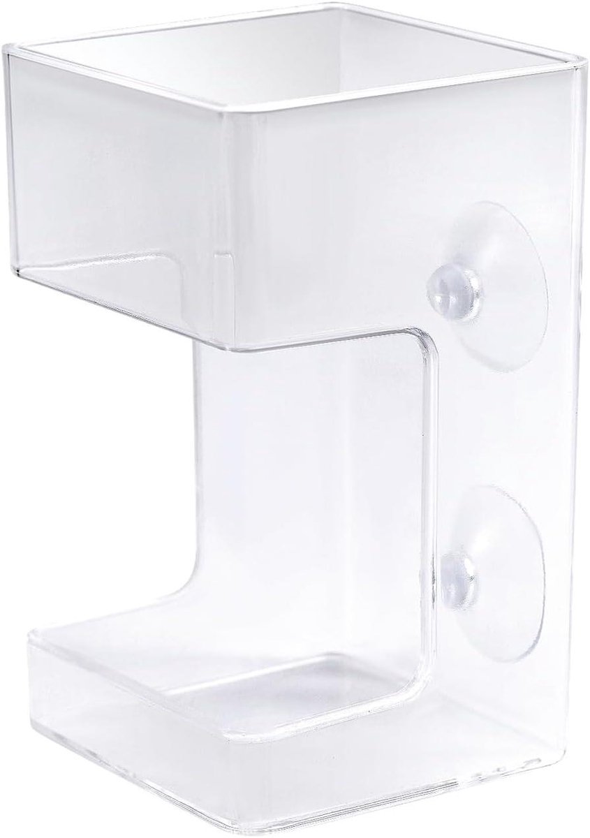 Cosensi - Voederbak voor Aquarium, Drijvend & Zinkend, Voedselcontainer Houder Dispenser met Zuignappen - Geschikt voor Schildpadden en Garnalen - 10x6cm (Vierkant)