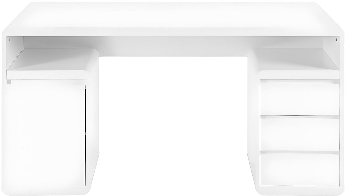 Vente-unique Bureau met opbergruimte SERGUEI - Wit gelakt MDF