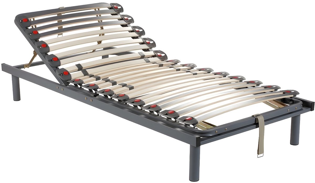 Vente-unique Handmatig verstelbare bedbodem op pinnen, 3 slaapvlakken, stevigheid instelbaar met schuifknoppen - 70x190 cm