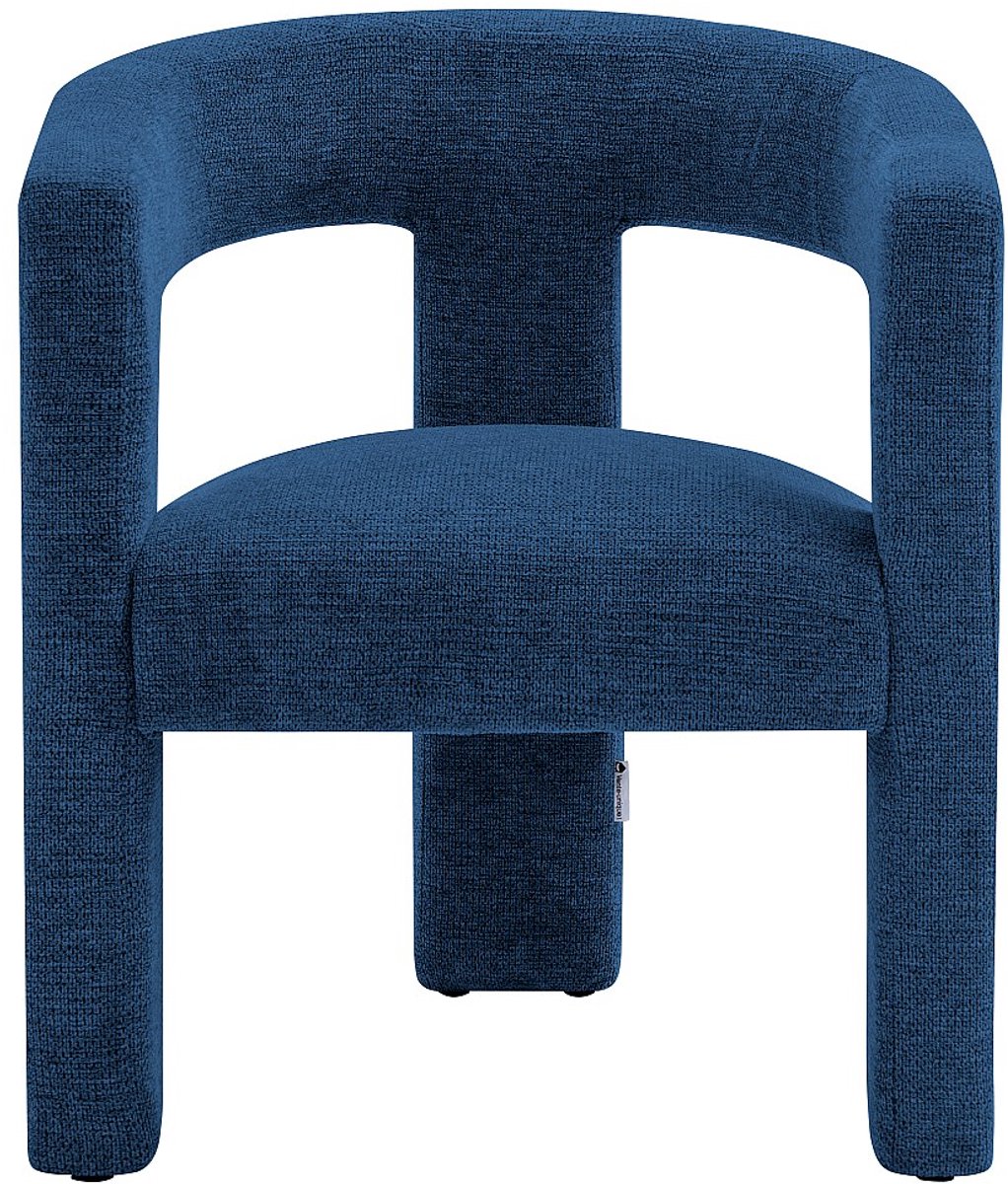 Vente-unique Fauteuil in blauwe textuurstof FAVINA