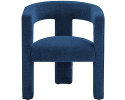 Vente-unique Fauteuil in blauwe textuurstof FAVINA