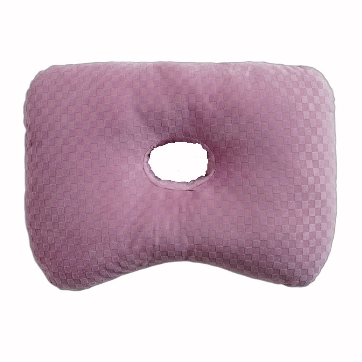 Hoofdkussen - slaapkussen - Oorpiercing kussen - Ergonomisch contour - met gat voor CNH en oorpijn, ontsteking, doorligwonden voor zijslapers, katoenen en polyester zijslaperkussen, wasbaar en verstelbaar oorbeschermingskussen, Paars