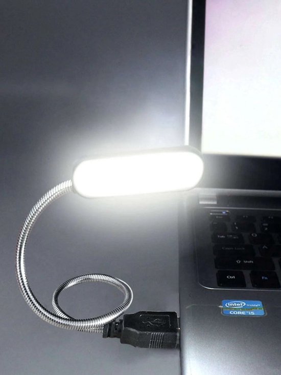 Borvat® LED Laptop Lampje – USB Toetsenbord Verlichting – Flexibele Leeslamp – 6 LED – Energiezuinig — afbeelding 5