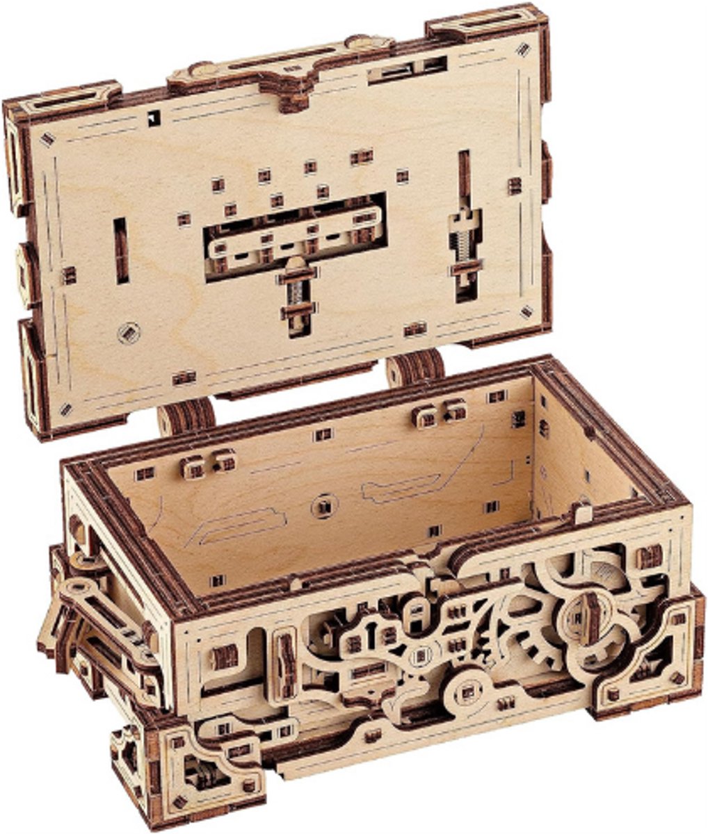 Enigma Houten Kist Puzzel - 3D DIY Mechanisch Model Voor Volwassenen - Bouw Uw Eigen Houten Ingenieursproject - Houten 3D Puzzelset
