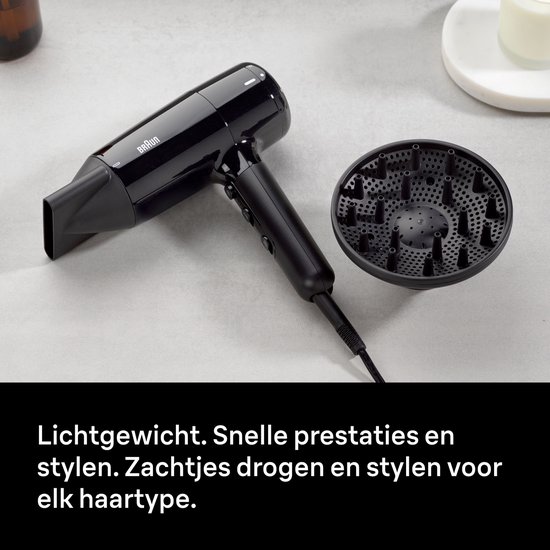 Braun HD2.15 Föhn BRHD215E - Krachtige Föhn met Diffuser en Blaasmond - Lichtgewicht - Snel Drogen - 2100W