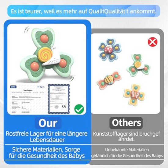 Veilig Zuignap Speelgoed voor Baby's - 3 Stuks Sensory Bad- en Tafelspeelgoed vanaf 3 Maanden — afbeelding 4