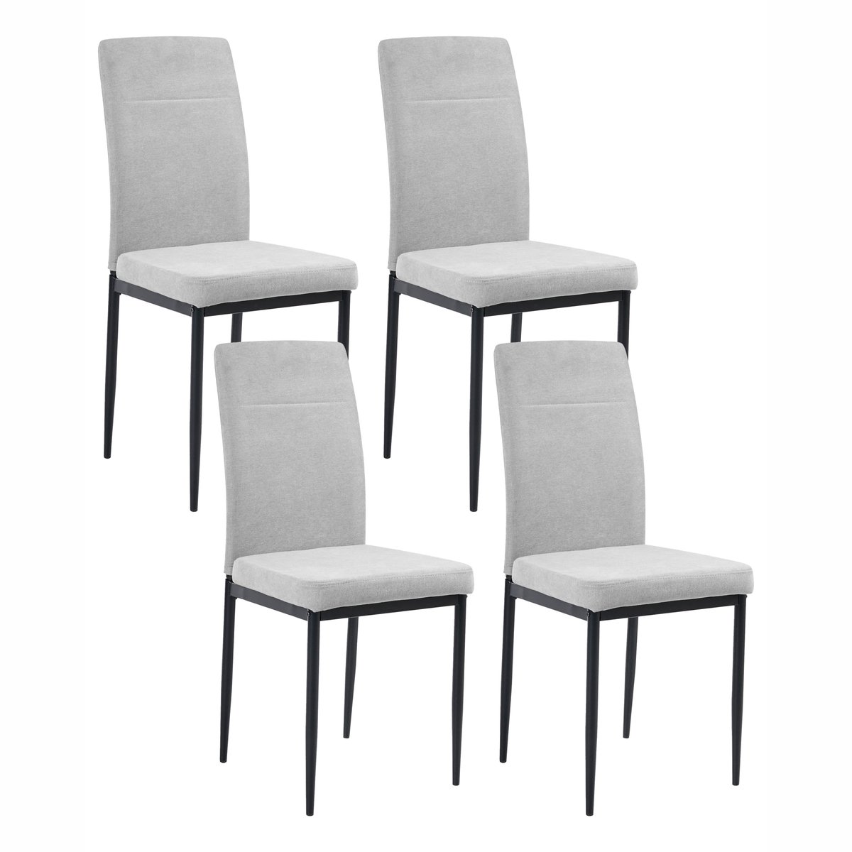 RINER - Eetkamerstoel set van 4 - Grijs - Polyester
