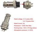 Aiqeer 5 stuks 6-polige GX16 Aviation stekkers, 16 mm schroefdraad, metalen luchtvaartkabelverbinder, 5A mannelijke en vrouwelijke luchtvaartstekker, stekkerkit, met rubberen dop